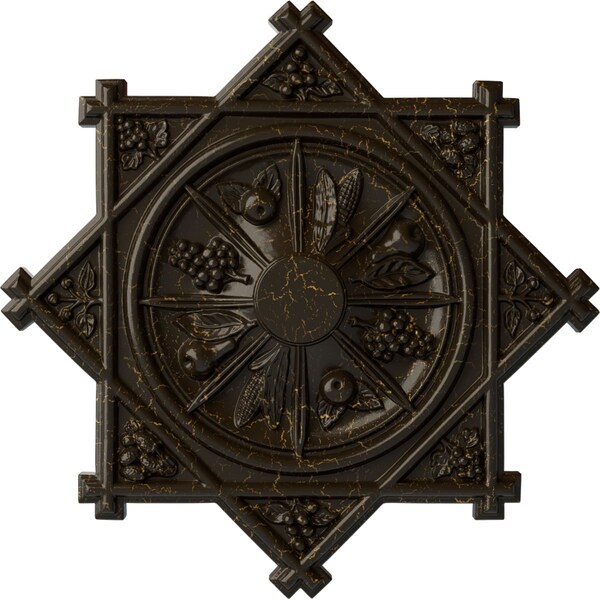 Ekena Millwork Antilles Ceiling Medallion (Fits Canopies up to 6"), 38 1/4"OD x 1 1/2"P, Stone Hearth Crackle CM38ANSHC - main